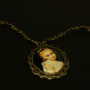 Vintage retro woman pendant for Noddders headphones
